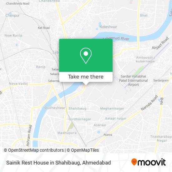 Sainik Rest House in Shahibaug map