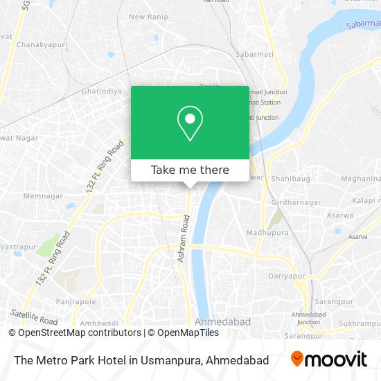 The Metro Park Hotel in Usmanpura map