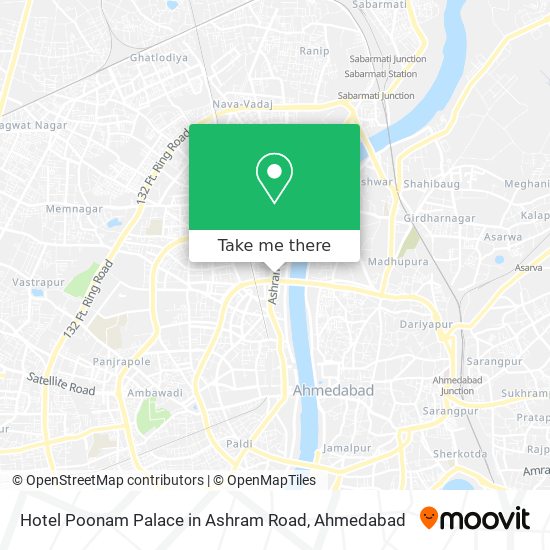 Hotel Poonam Palace in Ashram Road map