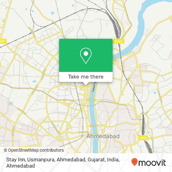 Stay Inn, Usmanpura, Ahmedabad, Gujarat, India map