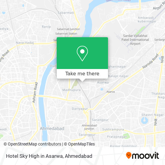 Hotel Sky High in Asarwa map