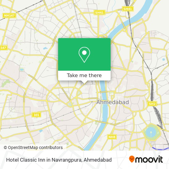 Hotel Classic Inn in Navrangpura map