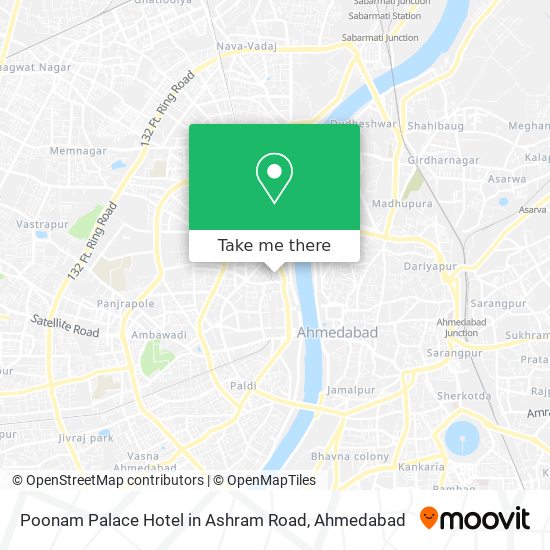 Poonam Palace Hotel in Ashram Road map