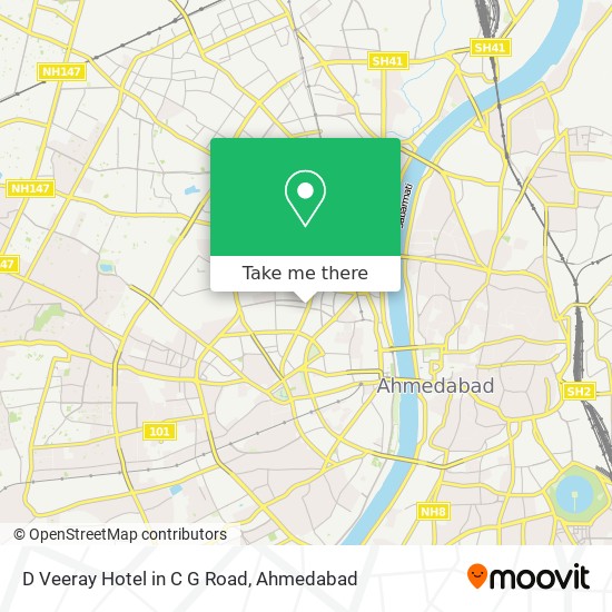 D Veeray Hotel in C G Road map