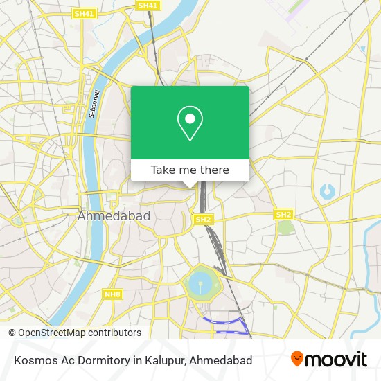 Kosmos Ac Dormitory in Kalupur map