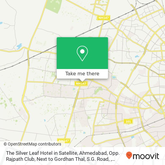 The Silver Leaf Hotel in Satellite, Ahmedabad, Opp. Rajpath Club, Next to Gordhan Thal, S.G. Road, map