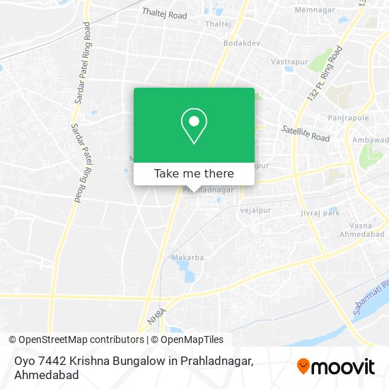 Oyo 7442 Krishna Bungalow in Prahladnagar map