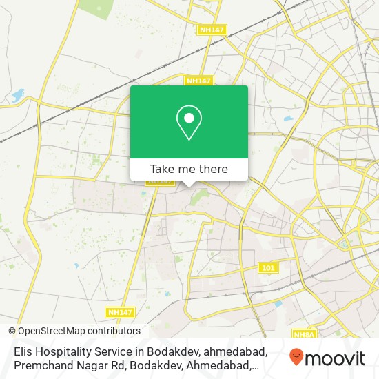 Elis Hospitality Service in Bodakdev, ahmedabad, Premchand Nagar Rd, Bodakdev, Ahmedabad, Gujarat, map