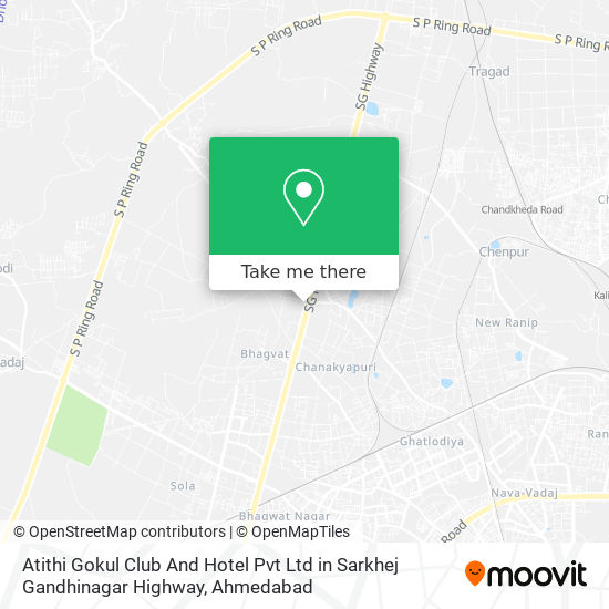 Atithi Gokul Club And Hotel Pvt Ltd in Sarkhej Gandhinagar Highway map