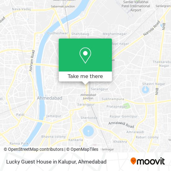 Lucky Guest House in Kalupur map