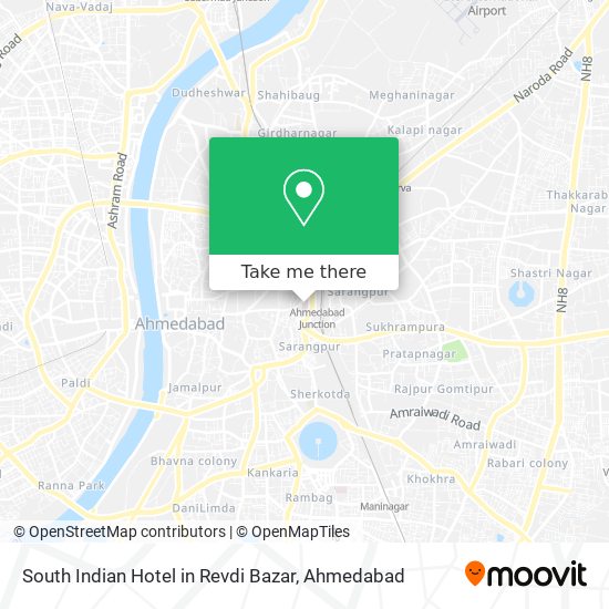 South Indian Hotel in Revdi Bazar map