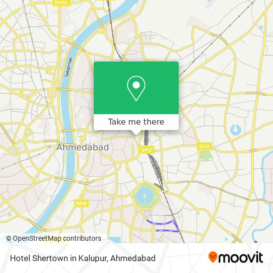 Hotel Shertown in Kalupur map