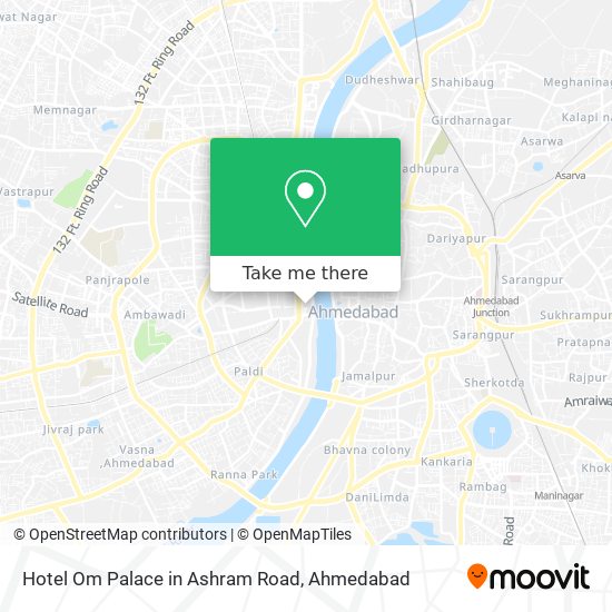 Hotel Om Palace in Ashram Road map