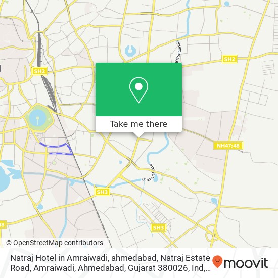 Natraj Hotel in Amraiwadi, ahmedabad, Natraj Estate Road, Amraiwadi, Ahmedabad, Gujarat 380026, Ind map