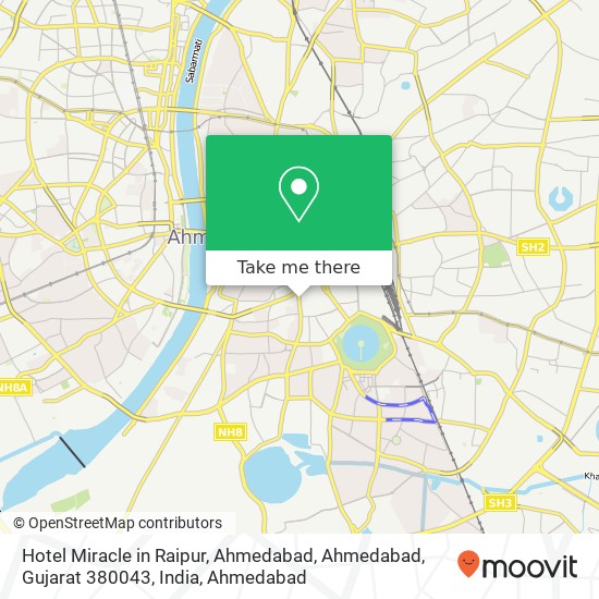 Hotel Miracle in Raipur, Ahmedabad, Ahmedabad, Gujarat 380043, India map