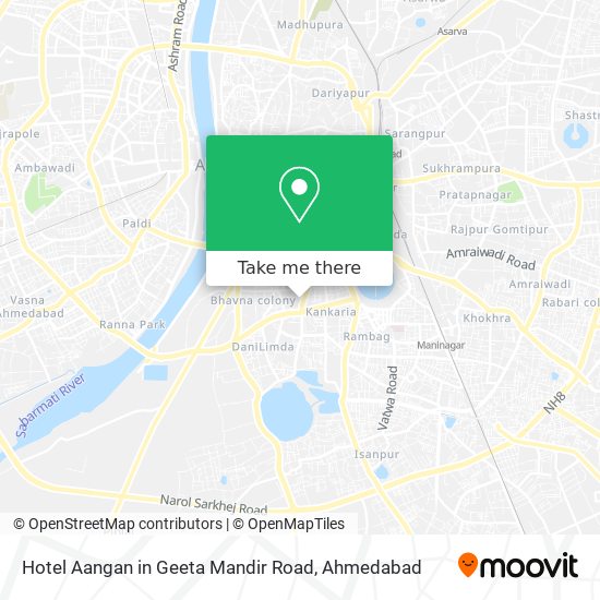 Hotel Aangan in Geeta Mandir Road map