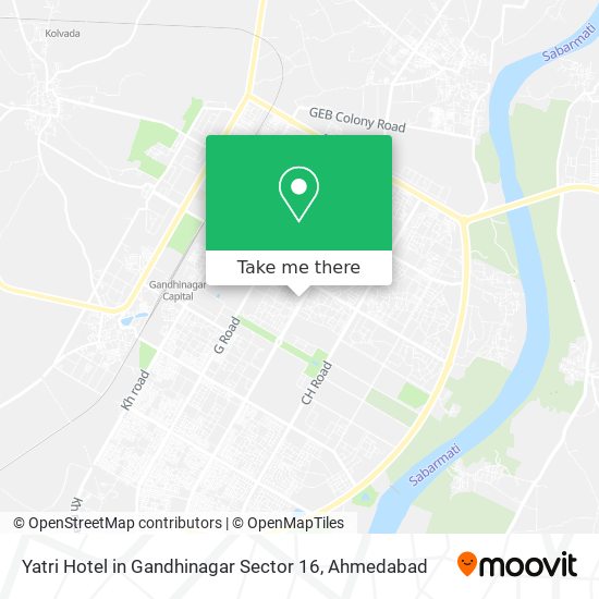 Yatri Hotel in Gandhinagar Sector 16 map