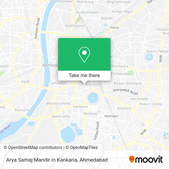 Arya Samaj Mandir in Kankaria map