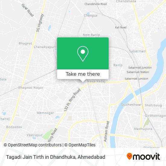 Tagadi Jain Tirth in Dhandhuka map