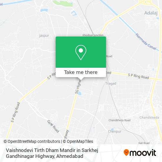 Vaishnodevi Tirth Dham Mandir in Sarkhej Gandhinagar Highway map