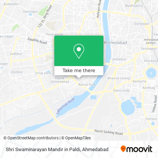 Shri Swaminarayan Mandir in Paldi map