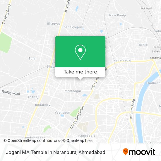 Jogani MA Temple in Naranpura map