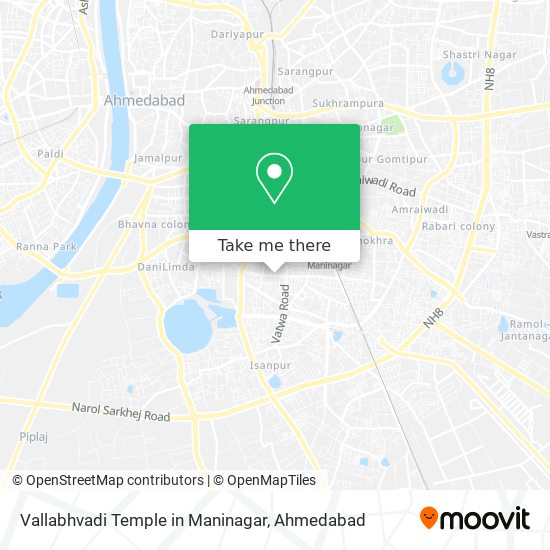 Vallabhvadi Temple in Maninagar map