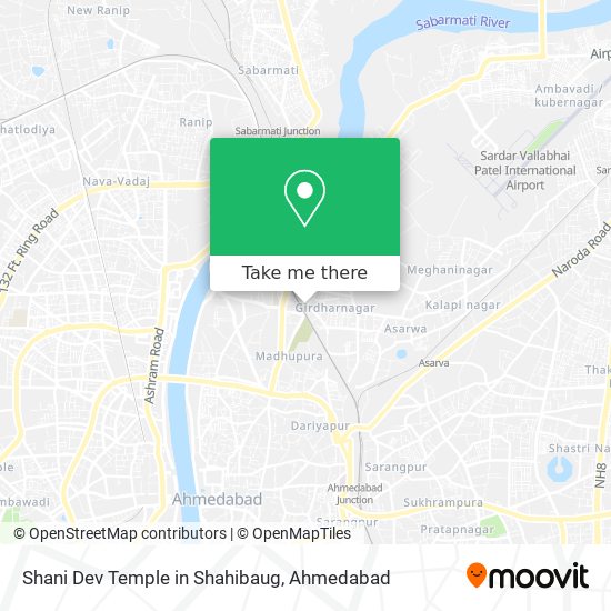 Shani Dev Temple in Shahibaug map