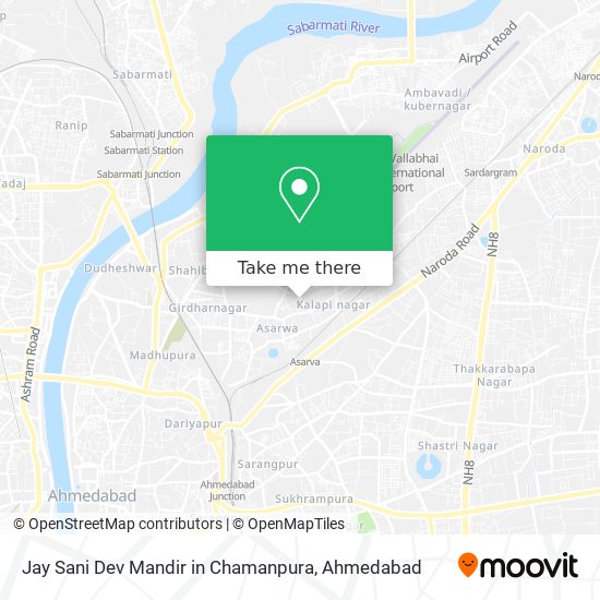 Jay Sani Dev Mandir in Chamanpura map