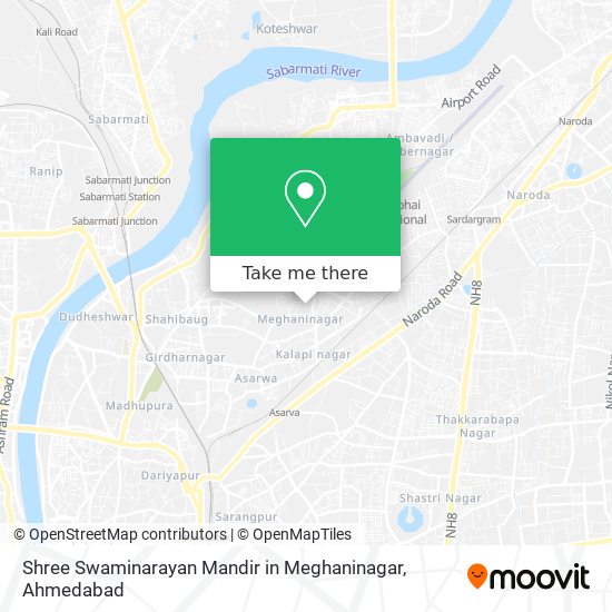 Shree Swaminarayan Mandir in Meghaninagar map
