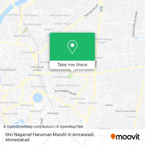 Shri Nagarvel Hanuman Mandir in Amraiwadi map