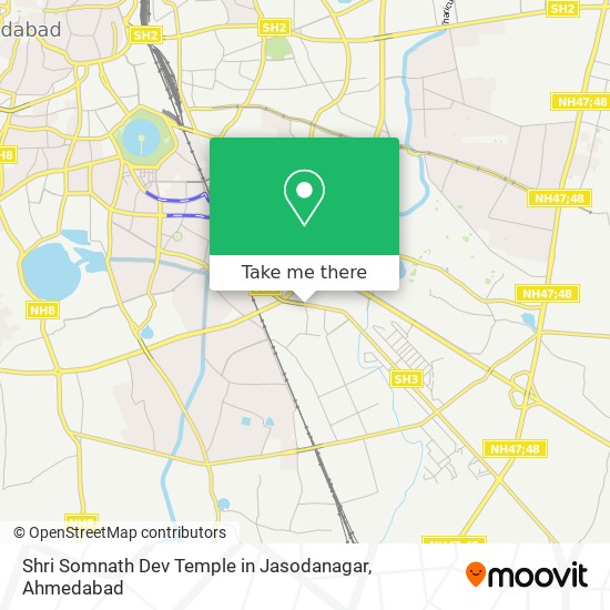 Shri Somnath Dev Temple in Jasodanagar map