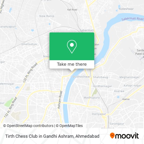 Tirth Chess Club in Gandhi Ashram map