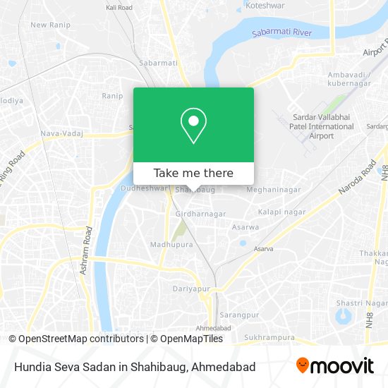 Hundia Seva Sadan in Shahibaug map