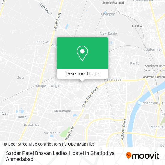 Sardar Patel Bhavan Ladies Hostel in Ghatlodiya map
