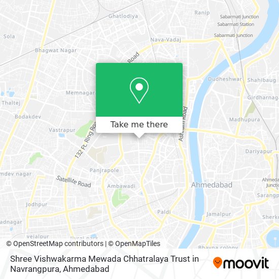 Shree Vishwakarma Mewada Chhatralaya Trust in Navrangpura map