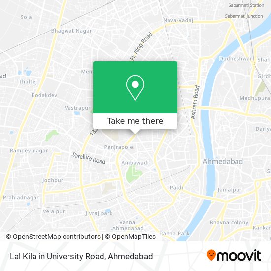 Lal Kila in University Road map