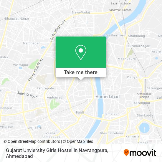 Gujarat Unviersity Girls Hostel in Navrangpura map