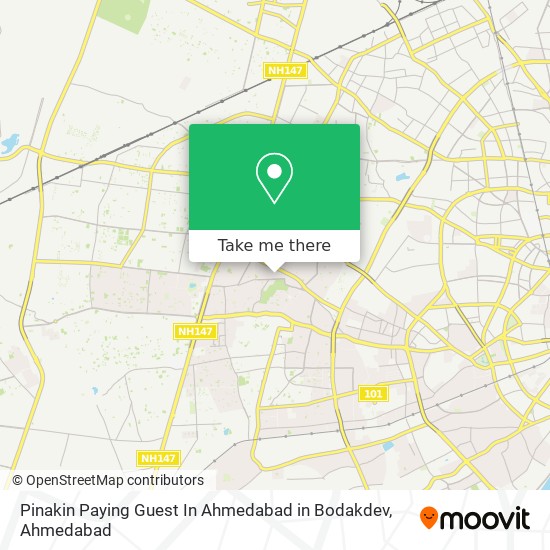 Pinakin Paying Guest In Ahmedabad in Bodakdev map