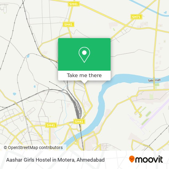 Aashar Girls Hostel in Motera map