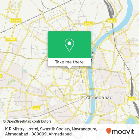 K.R.Mistry Hostel, Swastik Society, Navrangpura, Ahmedabad - 380009 map