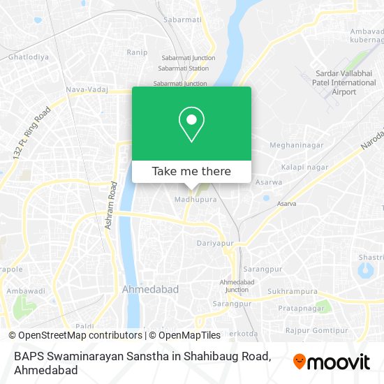 BAPS Swaminarayan Sanstha in Shahibaug Road map