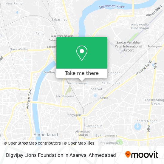 Digvijay Lions Foundation in Asarwa map