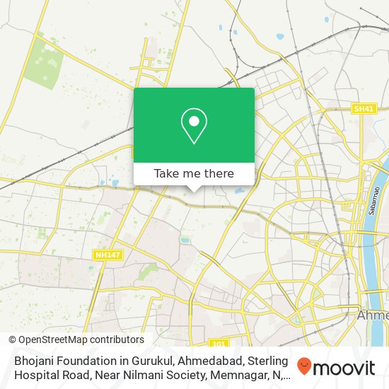 Bhojani Foundation in Gurukul, Ahmedabad, Sterling Hospital Road, Near Nilmani Society, Memnagar, N map