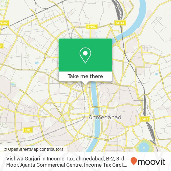 Vishwa Gurjari in Income Tax, ahmedabad, B-2, 3rd Floor, Ajanta Commercial Centre, Income Tax Circl map