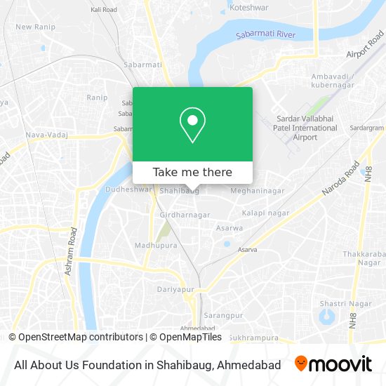 All About Us Foundation in Shahibaug map