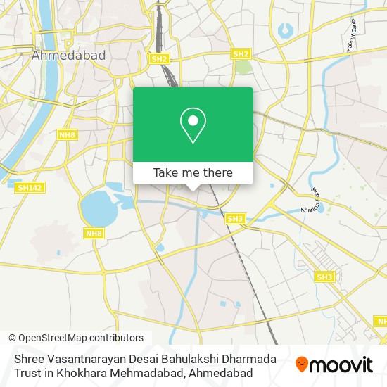 Shree Vasantnarayan Desai Bahulakshi Dharmada Trust in Khokhara Mehmadabad map