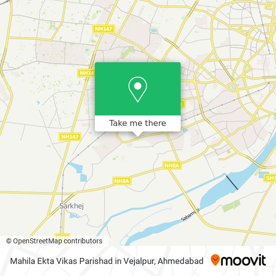 Mahila Ekta Vikas Parishad in Vejalpur map