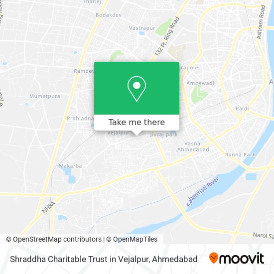 Shraddha Charitable Trust in Vejalpur map