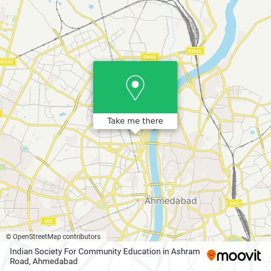 Indian Society For Community Education in Ashram Road map